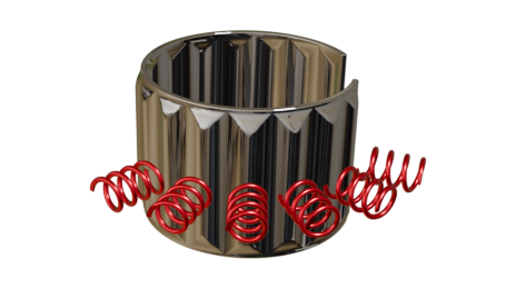 Waves or features that compress like springs & create defined force